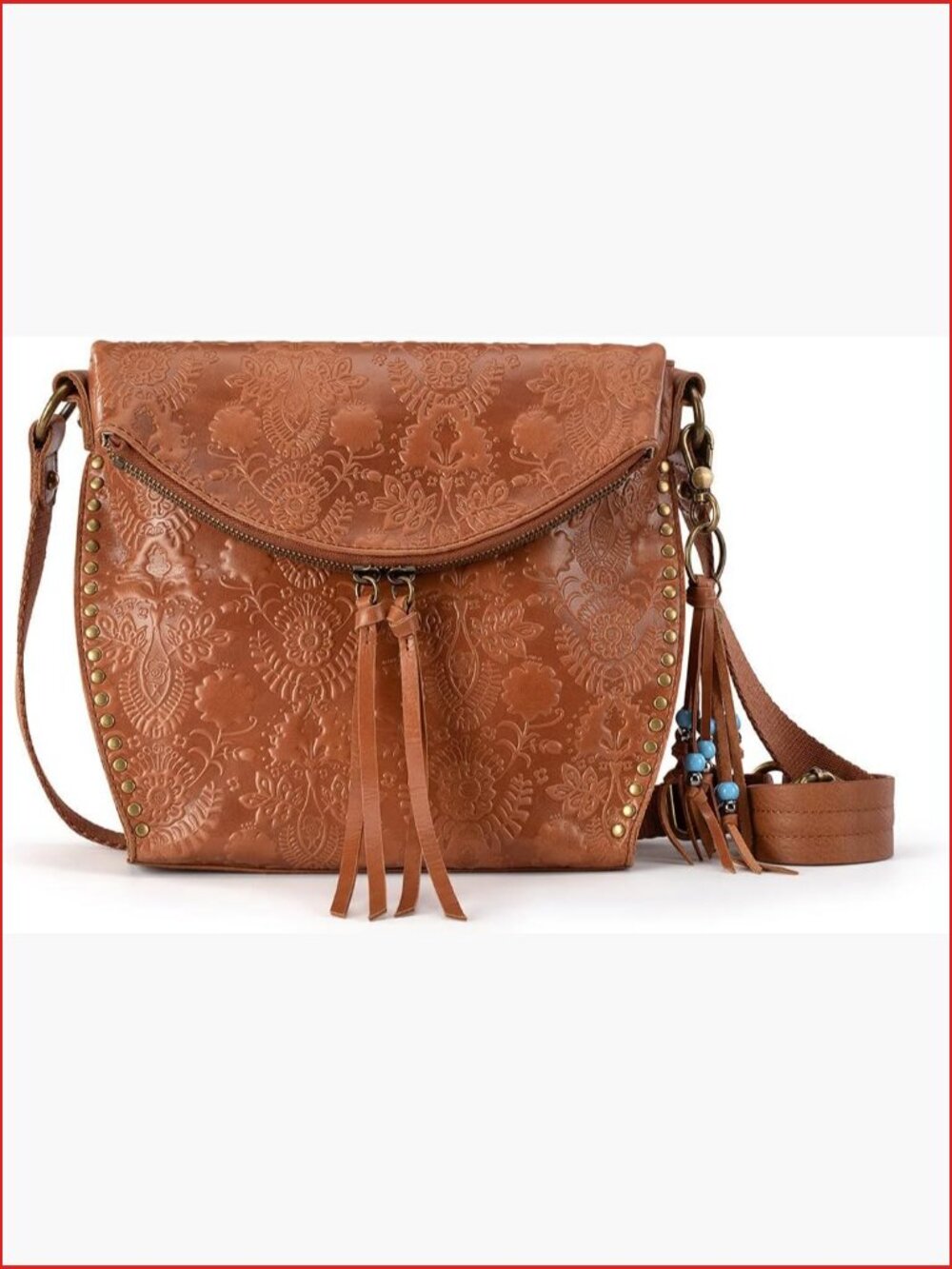Leather Crossbody Bag with Adjustable Strap, Zipper Pockets for Everyday Travel